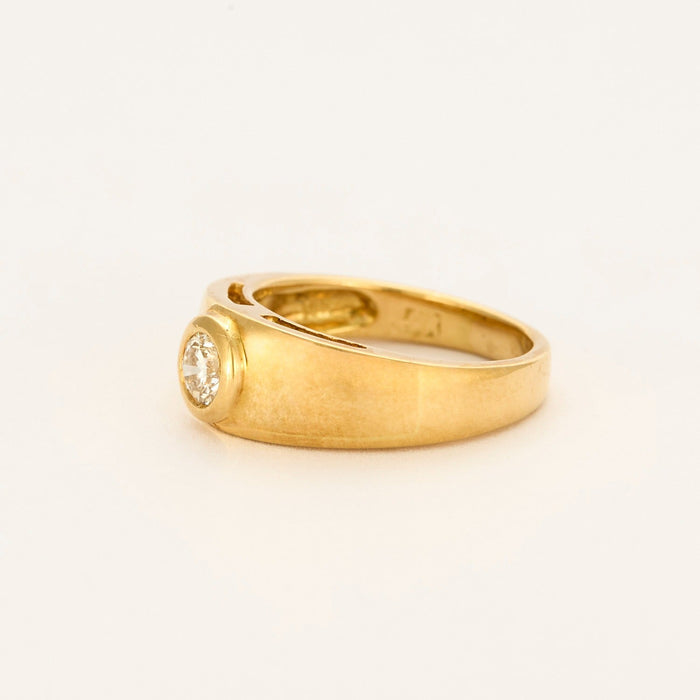 Bague jonc en or jaune et  diamant