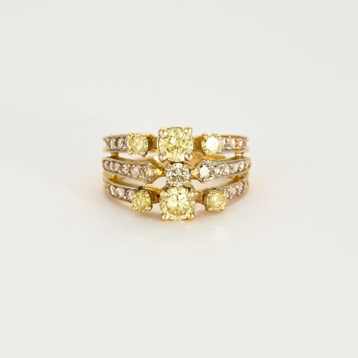 Bague 46 Bague bandeau à trois corps, 2 tons d'or et diamants 58 Facettes DV0581-20-46-2