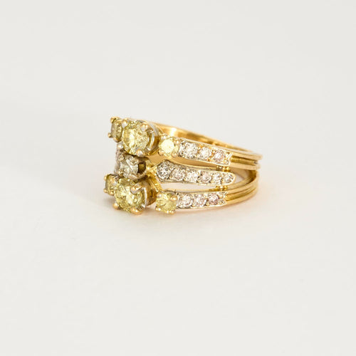 Bague 46 Bague bandeau à trois corps, 2 tons d'or et diamants 58 Facettes DV0581-20-46-2