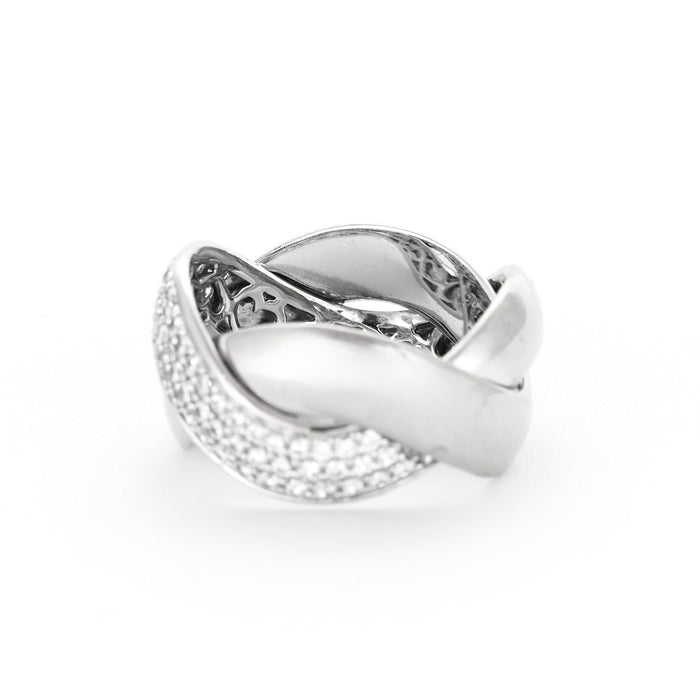 POIRAY -  Tresse - Bague en or gris et diamants