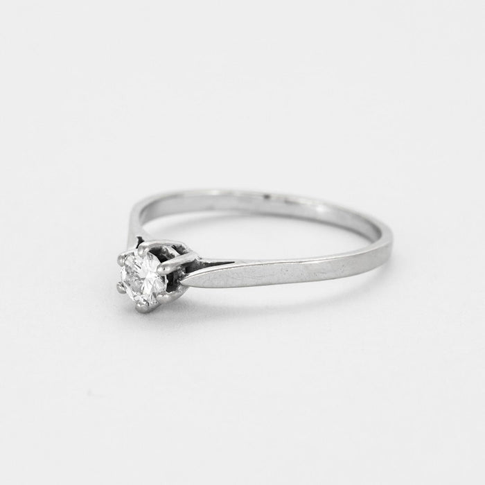 Bague 54 Bague solitaire or gris et diamant 58 Facettes DV0687-7-54-3