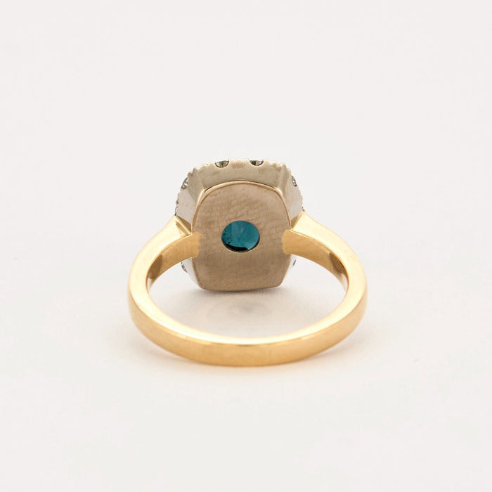 Bague 50 Bague saphir teal, or jaune et or gris 18K 58 Facettes DV5583-1