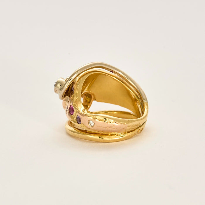 Bague moderniste or jaune et diamant 2,03 carats