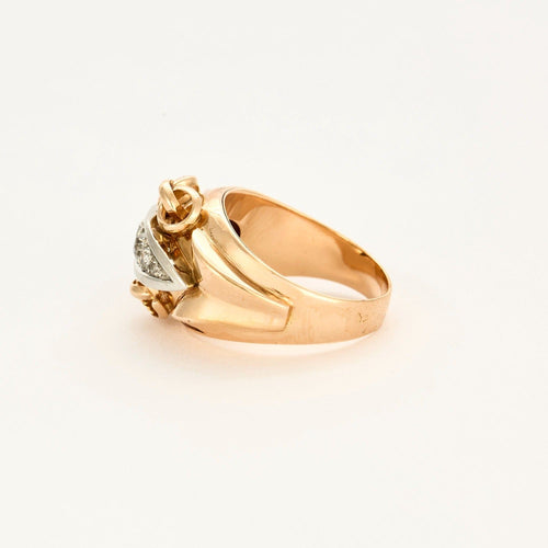 Bague 56 Bague en or jaune, or gris et diamants 58 Facettes DV0013-24-56-3