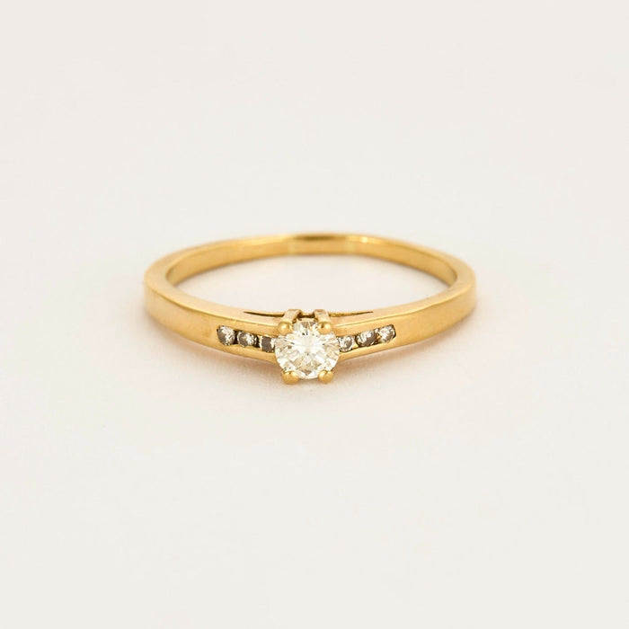 Bague 51 Bague solitaire en or jaune et diamant 58 Facettes DV0665-4-51-2