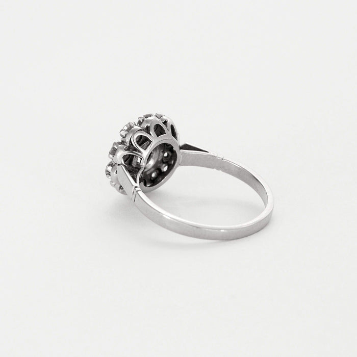 Bague 54 Bague marguerite en or gris et diamants 58 Facettes DV07276-1-54-3