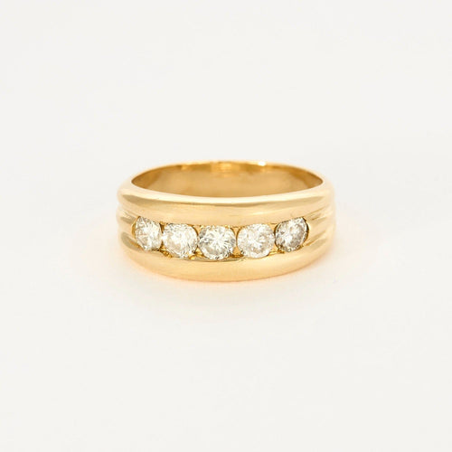 Bague 52 Bague or jaune et diamants 58 Facettes DV0726-2-52-1