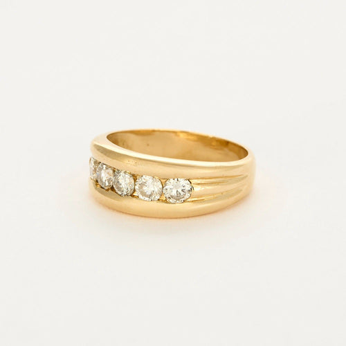 Bague 52 Bague or jaune et diamants 58 Facettes DV0726-2-52-1