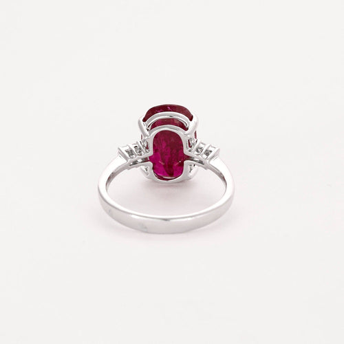 Bague 53 Bague or blanc, rubis et diamants 58 Facettes DV0671-13-53-2