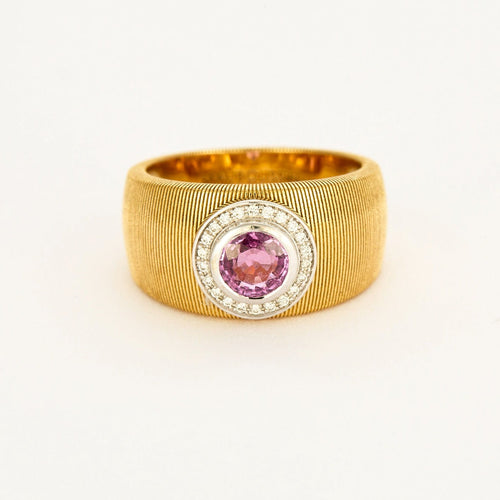 Bague 54 MAUBOUSSIN- Bague Un été en Toscane or jaune, saphir rose et diamants 58 Facettes DV2221-2-54-3