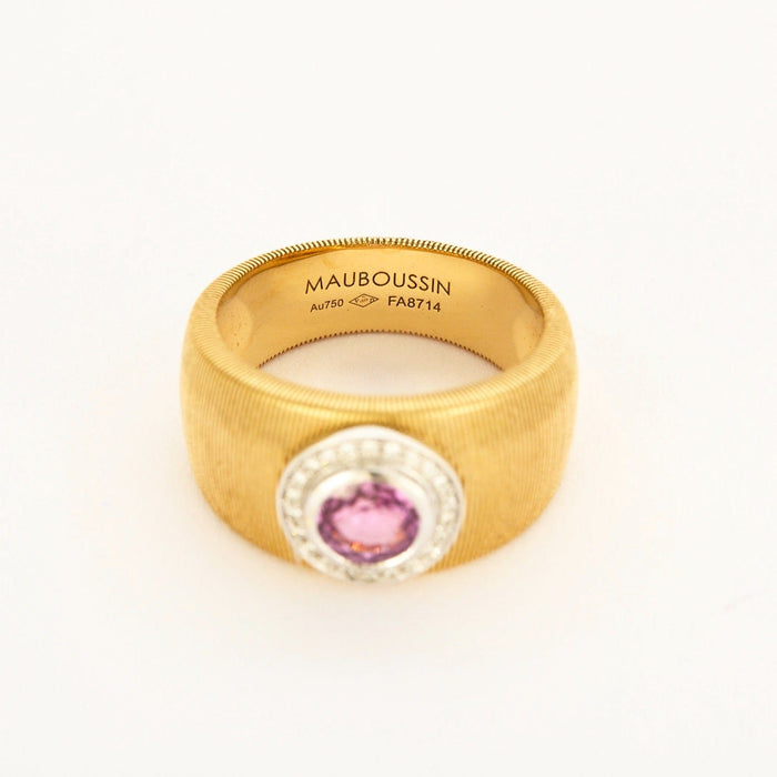 Bague 54 MAUBOUSSIN- Bague Un été en Toscane or jaune, saphir rose et diamants 58 Facettes DV2221-2-54-3