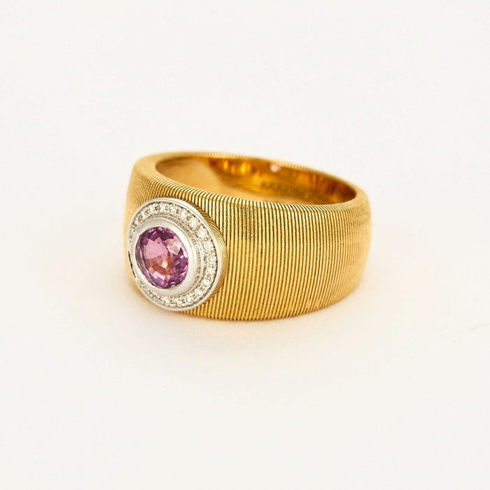 Bague 54 MAUBOUSSIN- Bague Un été en Toscane or jaune, saphir rose et diamants 58 Facettes DV2221-2-54-3