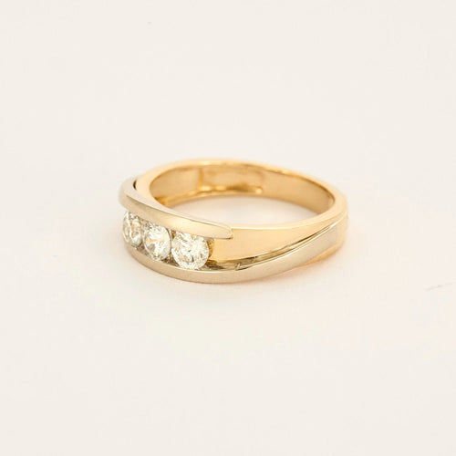 Bague 52 Bague en or deux tons et trois diamants 58 Facettes DV6475-3