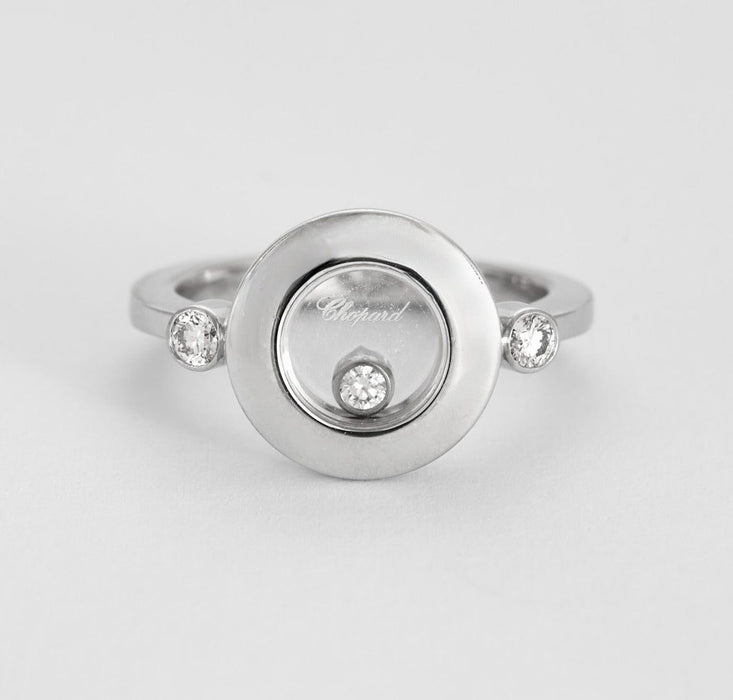 50 CHOPARD - HAPPY DIAMONDS- ICONS - Bague en or gris et diamants 58 Facettes DV0740-2-50-2