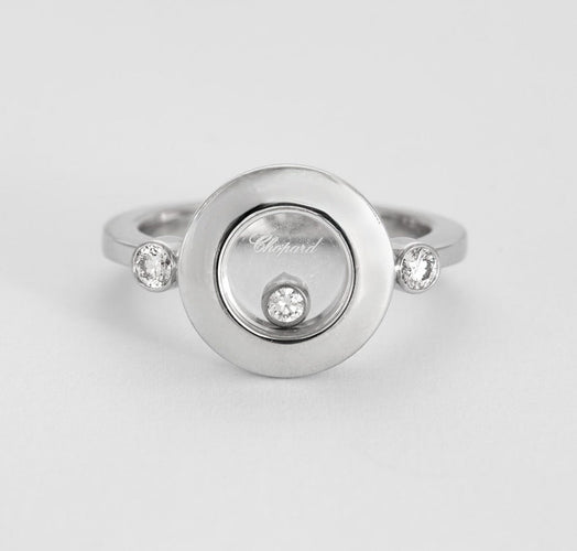 Bague 50 CHOPARD - HAPPY DIAMONDS- ICONS - Bague en or gris et diamants 58 Facettes DV0740-2-50-2