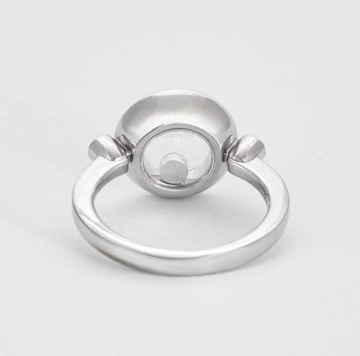 Bague 50 CHOPARD - HAPPY DIAMONDS- ICONS - Bague en or gris et diamants 58 Facettes DV0740-2-50-2