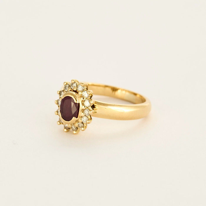 Bague 50 Bague Marguerite Or jaune, Rubis et Diamants 58 Facettes DV0734-3-50-2-50