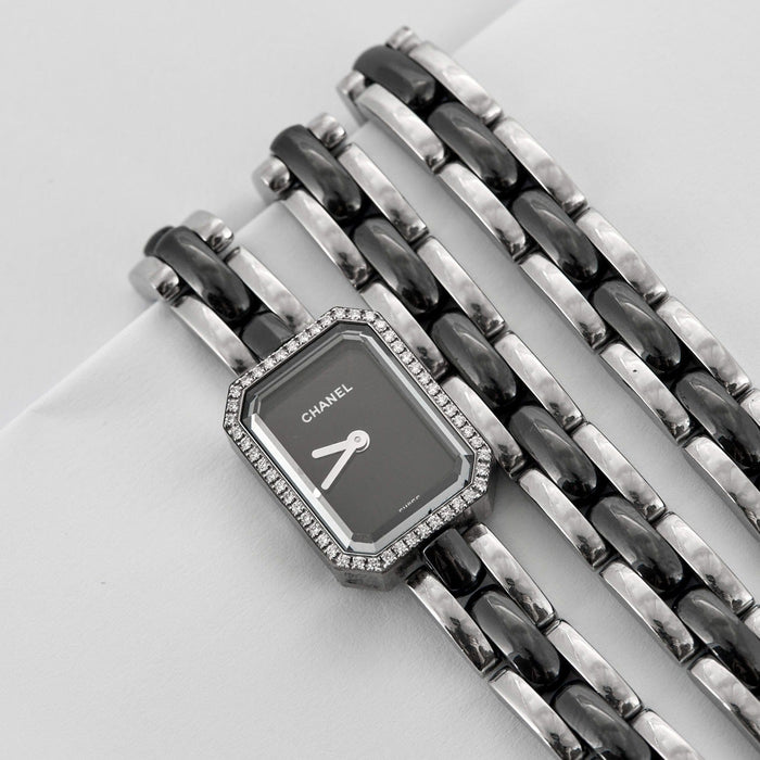 Montre CHANEL - Montre "Première" Céramique, Acier et Diamants 58 Facettes DV0618-3