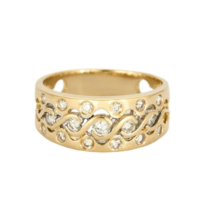 Bague 54 Bague Or jaune et Diamants 58 Facettes DV6176-1