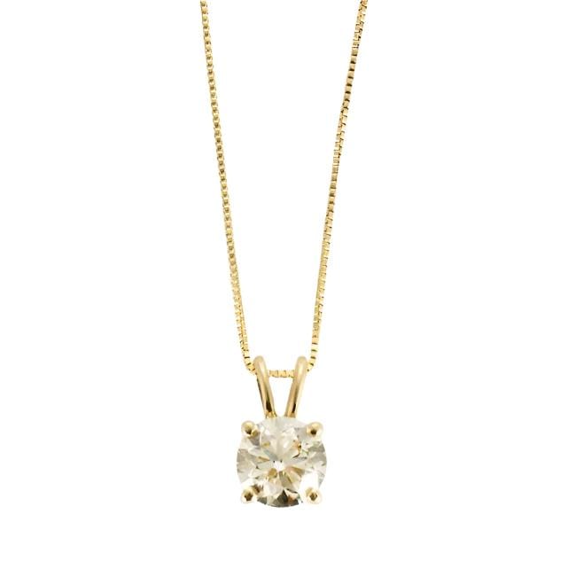 Pendentif Collier avec pendentif solitaire Or jaune et Diamant 58 Facettes DV6940-2