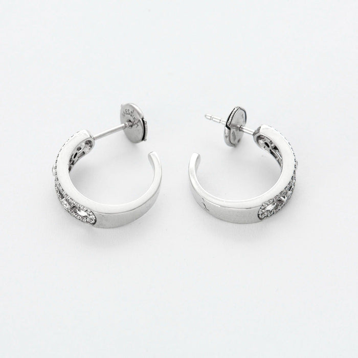 Boucles d'oreilles MESSIKA - MOVE CLASSIQUE - Paire de créoles, Or blanc  et Diamants 58 Facettes DDV7659-1