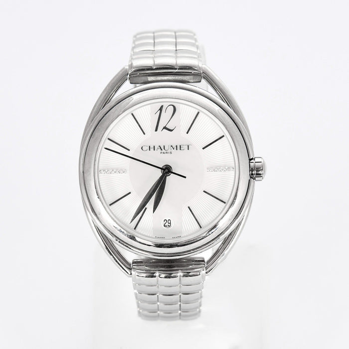 CHAUMET - LIENS - Montre en acier, nacre et diamants