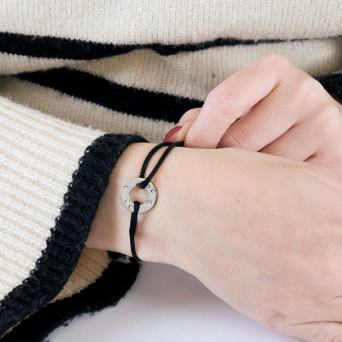 Bracelet DINH VAN - Cible R16 - Bracelet sur cordon en Or blanc et Diamants 58 Facettes DV7353-1
