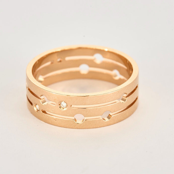 DINH VAN - PULSE- Bague en or rose et diamants