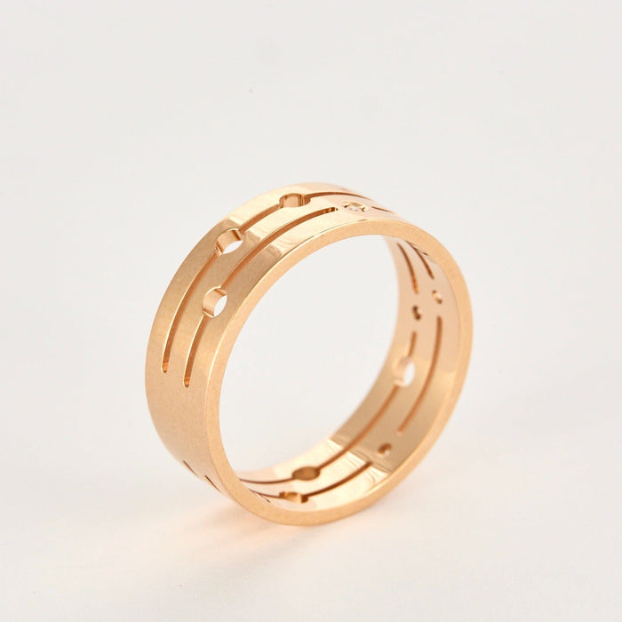 DINH VAN - PULSE- Bague en or rose et diamants