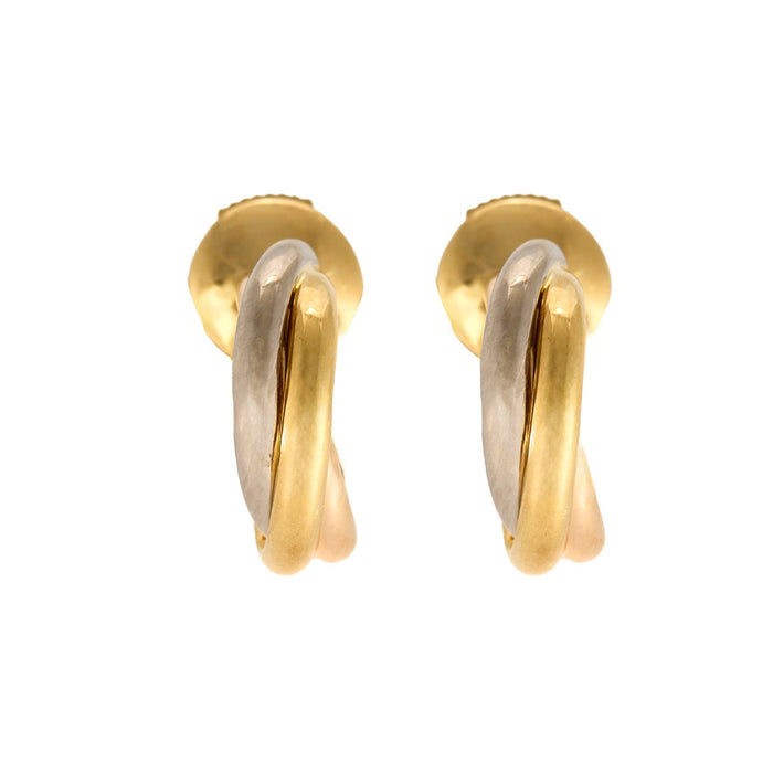 CARTIER - Trinity - Boucle d'oreilles Or jaune, rose et blanc