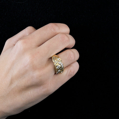 Bague 59 Bague jonc  or jaune et Diamant 58 Facettes DV4328-6-59-2