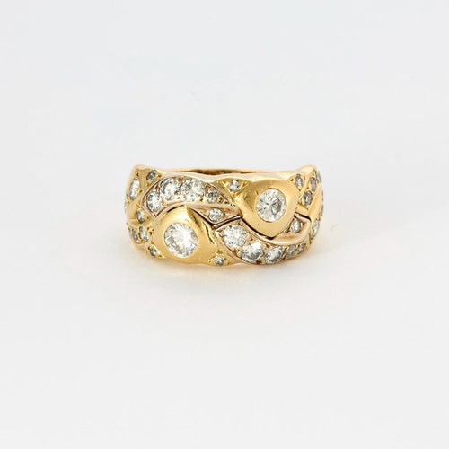 Bague 59 Bague jonc  or jaune et Diamant 58 Facettes DV4328-6-59-2