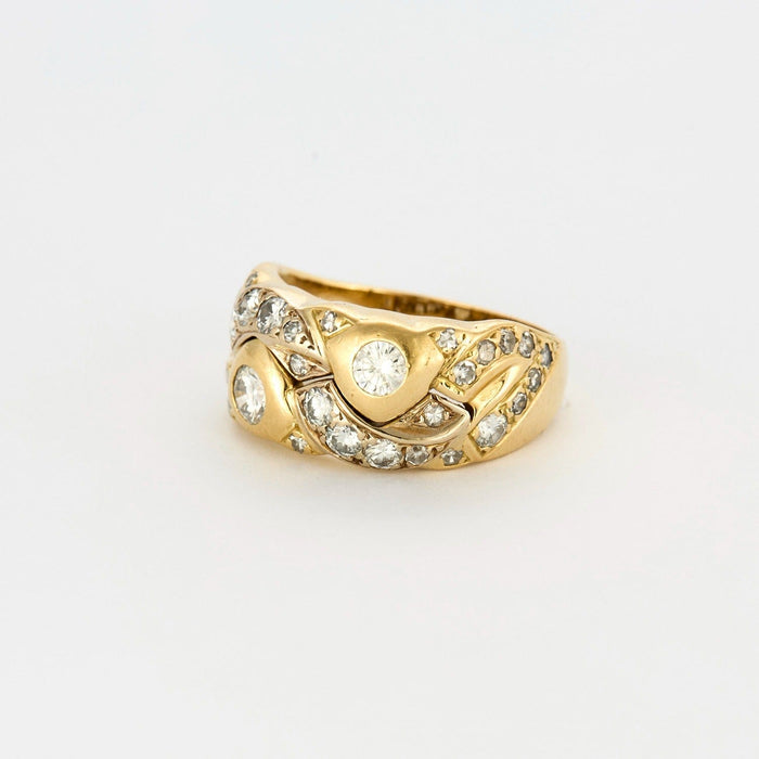 Bague jonc  or jaune et Diamant