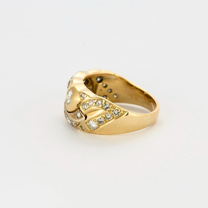 Bague jonc  or jaune et Diamant