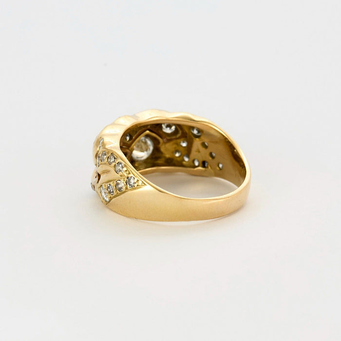 Bague jonc  or jaune et Diamant