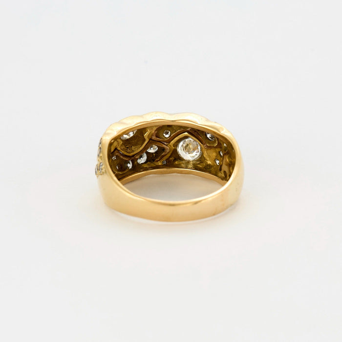 Bague jonc  or jaune et Diamant