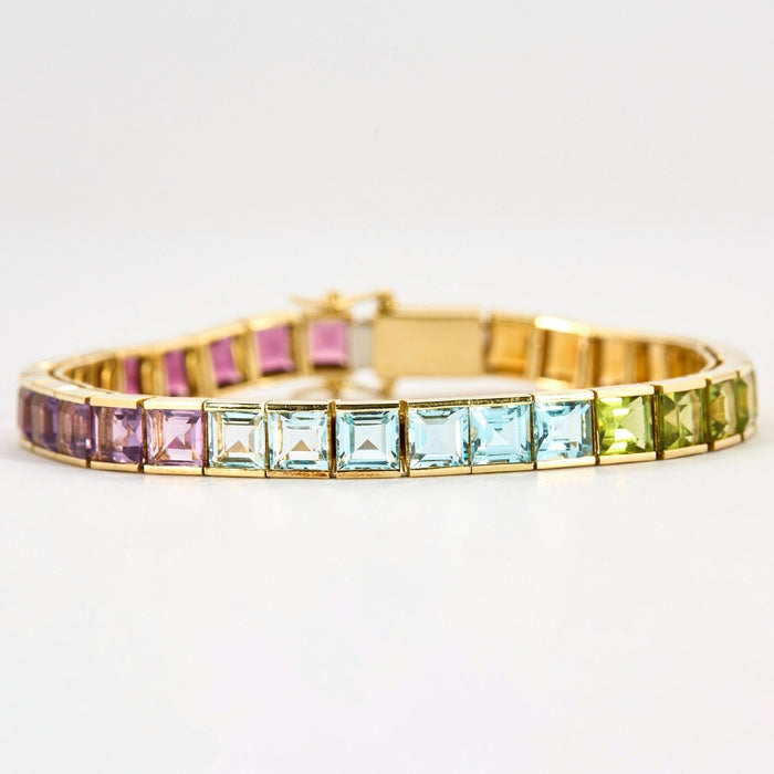 Bracelet STERN - Bracelet Rainbow rivière or jaune et pierres de couleur 58 Facettes DDV6539-1