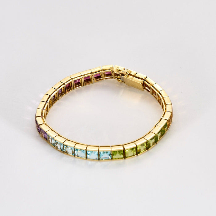 Bracelet STERN - Bracelet Rainbow rivière or jaune et pierres de couleur 58 Facettes DDV6539-1