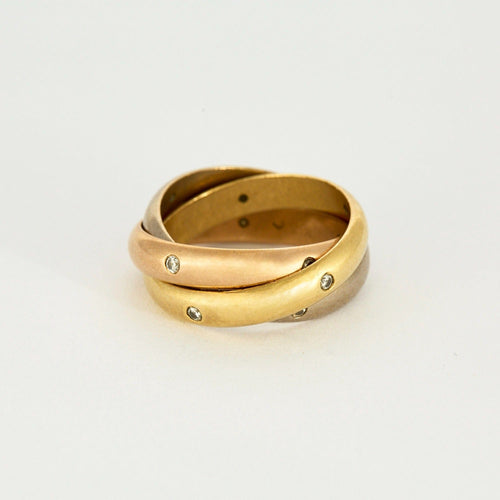 Bague 52 CARTIER - Trinity - Bague Or jaune, rose, blanc et Diamants 58 Facettes DV0379-21-52-1