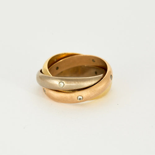 CARTIER - Trinity - Bague Or jaune, rose, blanc et Diamants