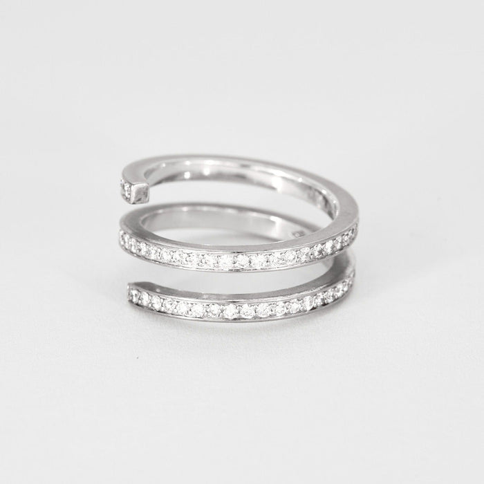 Bague DINH VAN - Spirale - Deux bagues, Or blanc et Diamant 58 Facettes DV8253-2