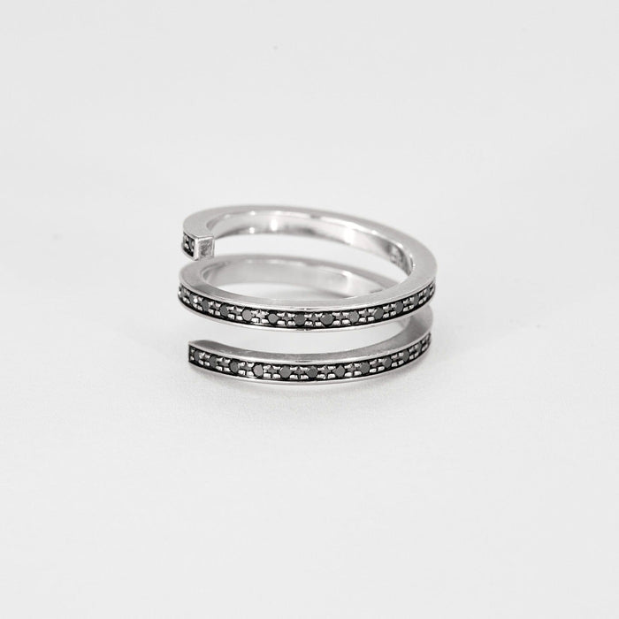 Bague DINH VAN - Spirale - Deux bagues, Or blanc et Diamant 58 Facettes DV8253-2