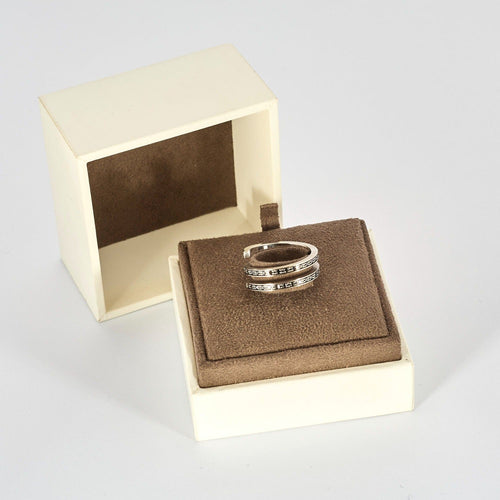 Bague 51 DINH VAN - Spirale - Deux bagues, Or blanc et Diamant 58 Facettes DV8253-2-51-1