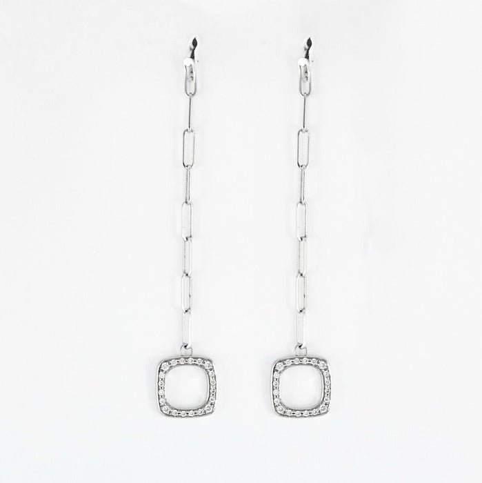 Boucles d'oreilles DINH VAN- IMPRESSION- Pendants d'oreilles en or gris et diamants 58 Facettes DV0791-2