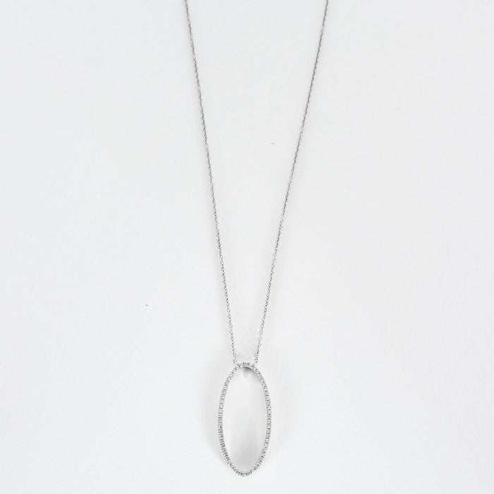 TIFFANY & Co-METRO- Pendentif ovale en or blanc et diamant