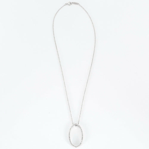 Pendentif TIFFANY & Co-METRO- Pendentif ovale en or blanc et diamant 58 Facettes DV0791-5