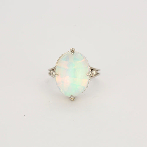 Bague 53 Bague Opale, or gris et diamants 58 Facettes DV8259-1