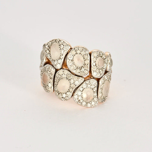 Bague 57 SEDA MANOUKIAN - Bague en or rose, pierres de lune et diamants 58 Facettes DV0776-1-57-3