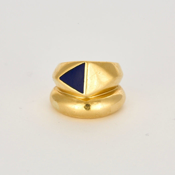 Bague 52 Bague Vintage or jaune et lapis-lazuli 58 Facettes DV0308-52-1