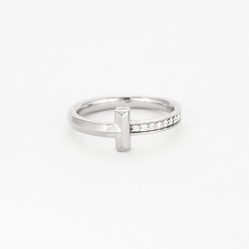 Bague 55 TIFFANY & CO - T1 - Bague en Or blanc et Diamants 58 Facettes DV0379-17-55-2